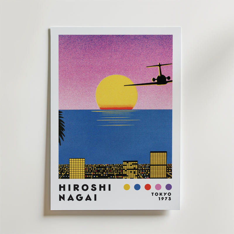 Hiroshi Nagai Sunset Departure Poster