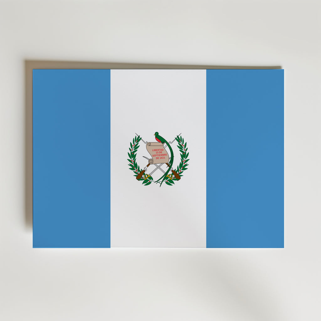 Guatemala National Flag Poster – modern konst och stilren konsttryck för hemmet hos Bozetto