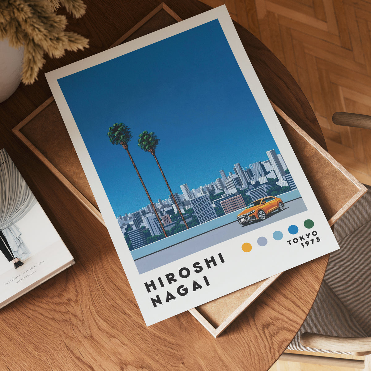 Hiroshi Nagai Urban Cruise poster visualiserad på vägg – från Bozetto i hög kvalitet