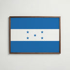 Honduras National Flag Poster i valnötsram – varm konstaffisch för hemmet från Bozetto