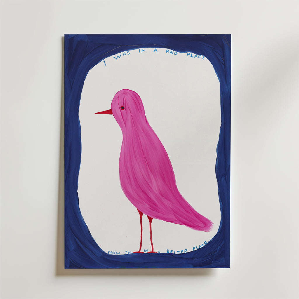 Pink Bird – stilfullt konsttryck från Bozetto, tryckt på matt finpapper i hög tryckkvalitet