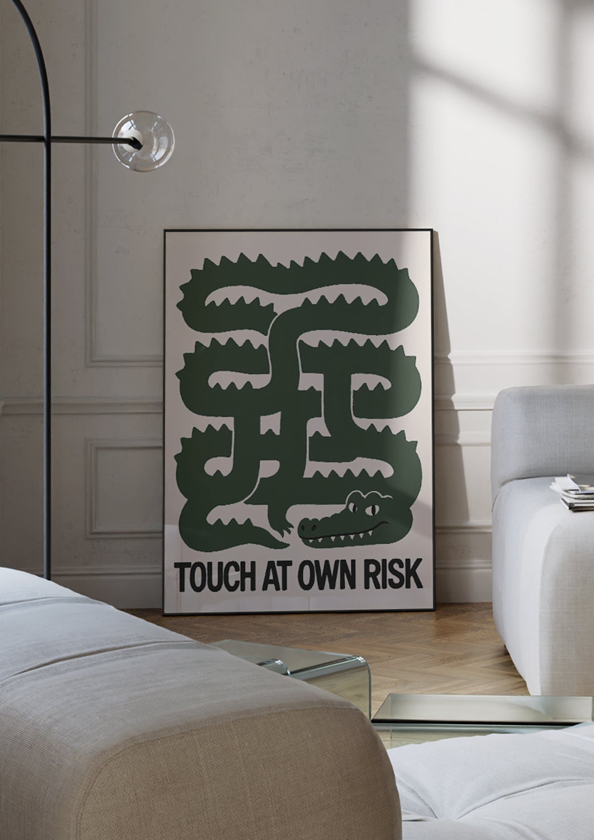 Touch at Own Risk poster visad rakt fram – Bozetto affisch i hög tryckkvalitet i hög tryckkvalitet