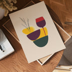 Stacked Wine & Shapes poster visad rakt fram – Bozetto affisch i hög tryckkvalitet