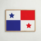 Panama National Flag Poster i ekram – inramad konsttryck för stilren inredning hos Bozetto