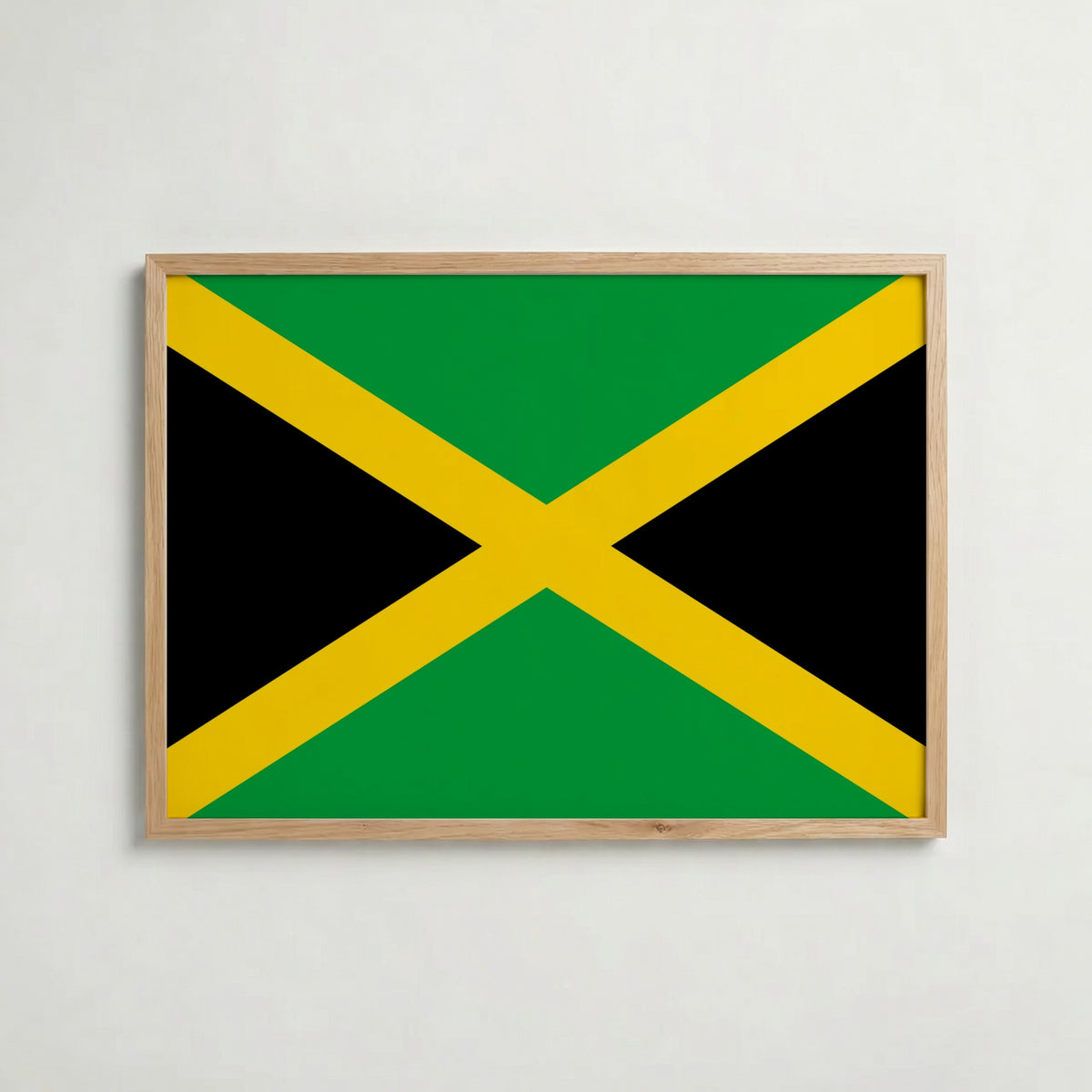Jamaica National Flag Poster i ekram – inramad konsttryck för stilren inredning hos Bozetto