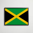 Jamaica National Flag Poster i svart ram – stilren konsttryck som väggdekor från Bozetto