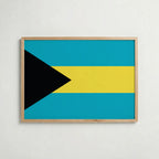 Bahamas National Flag Poster i ekram – inramad konsttryck för stilren inredning hos Bozetto