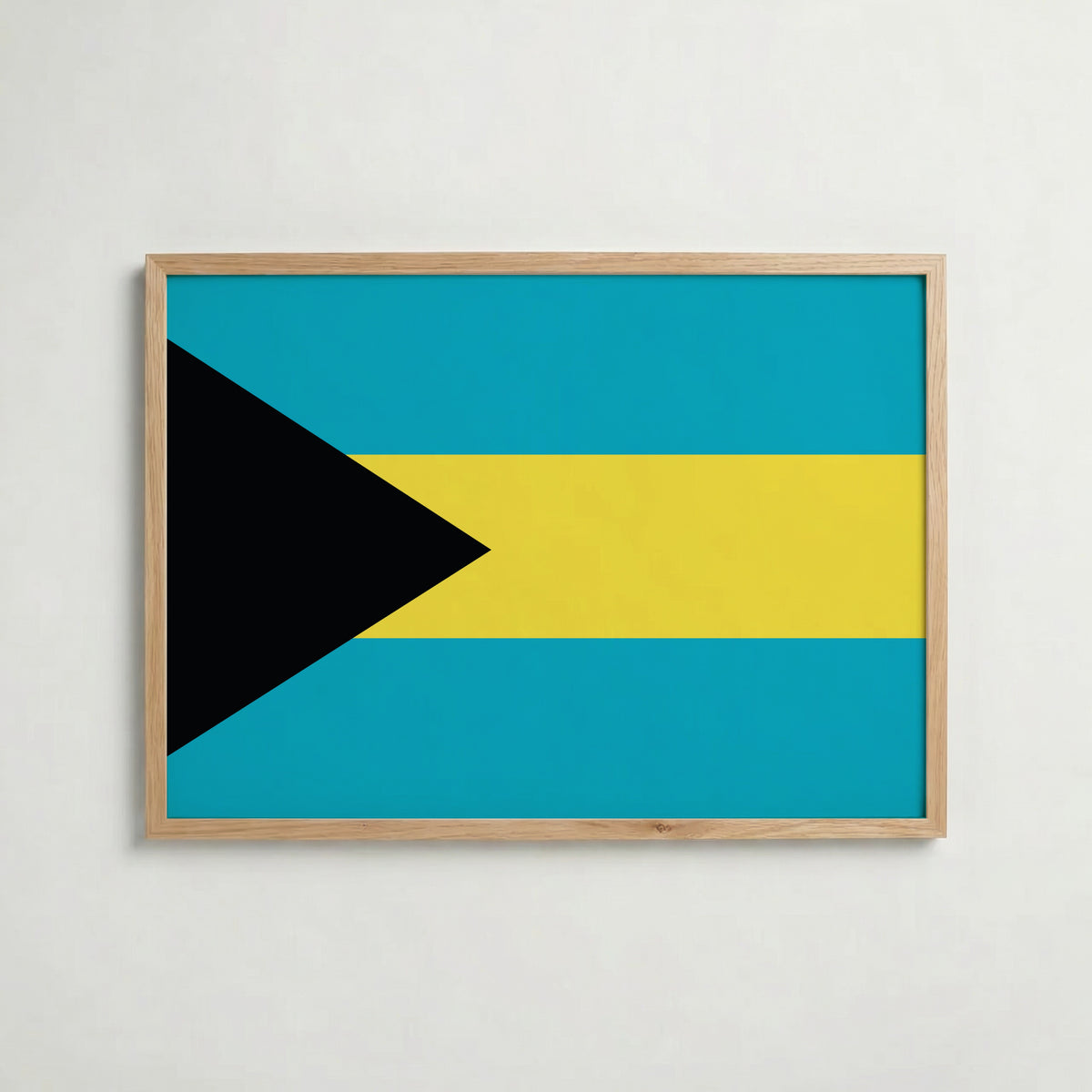 Bahamas National Flag Poster i ekram – inramad konsttryck för stilren inredning hos Bozetto
