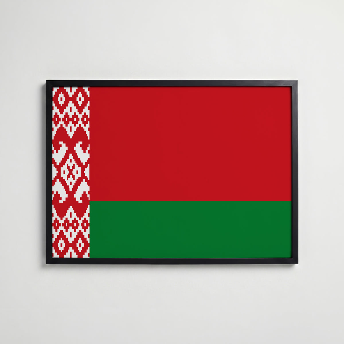 Belarus National Flag Poster i svart ram – stilren konsttryck som väggdekor från Bozetto