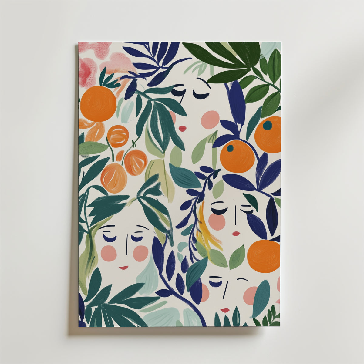 Faces in Bloom – stilfullt konsttryck från Bozetto, tryckt på matt finpapper i hög tryckkvalitet