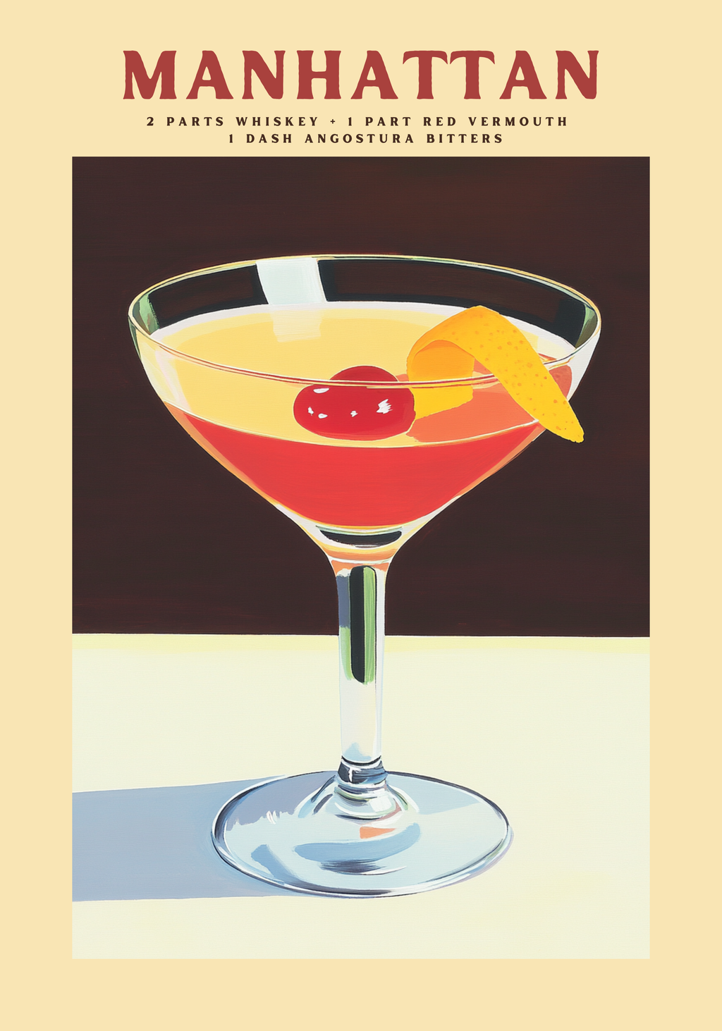 Manhattan Drink – affisch med snyggt motiv, köp enkelt hos Bozetto i flera storlekar