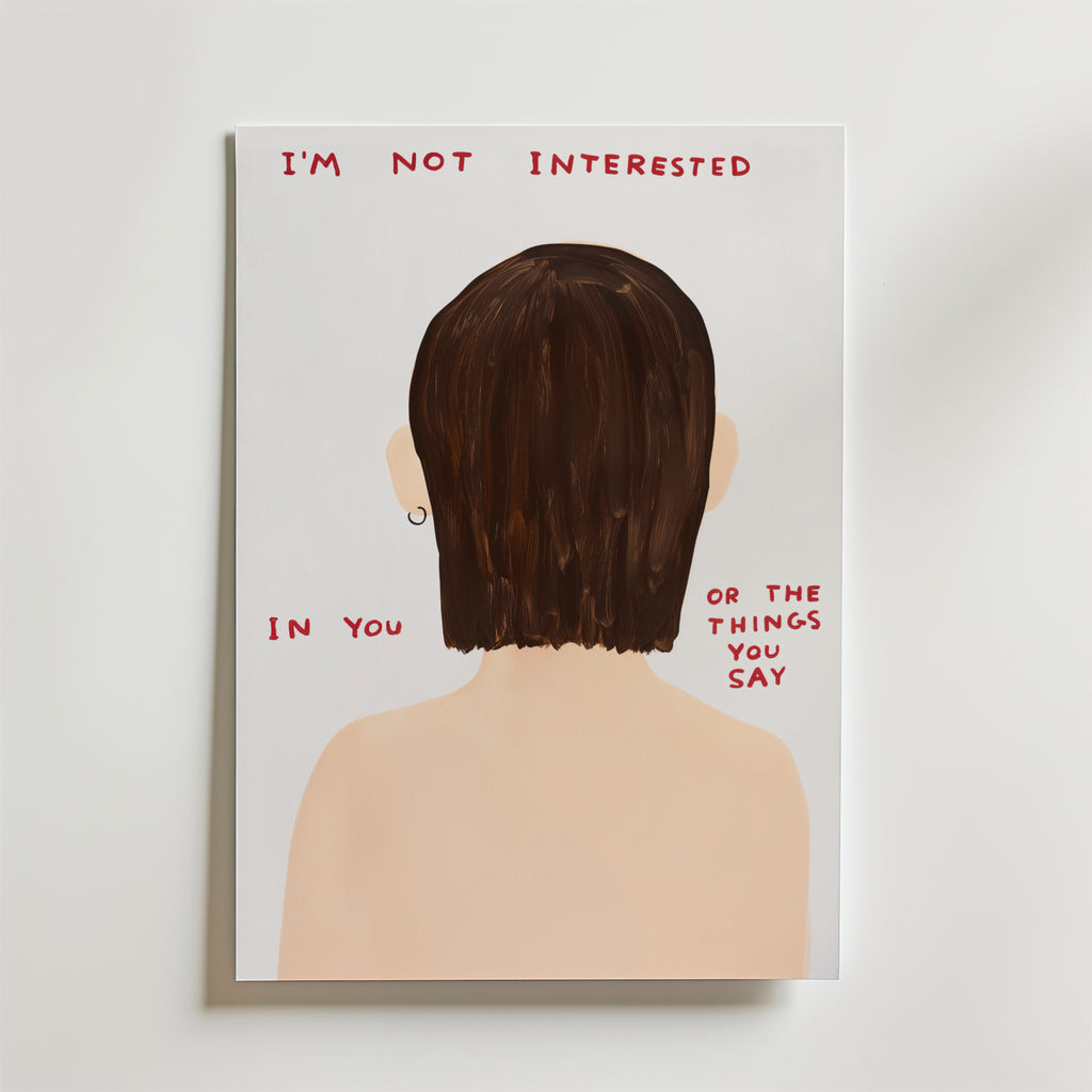 Not Interested – stilfullt konsttryck från Bozetto, tryckt på matt finpapper i hög tryckkvalitet