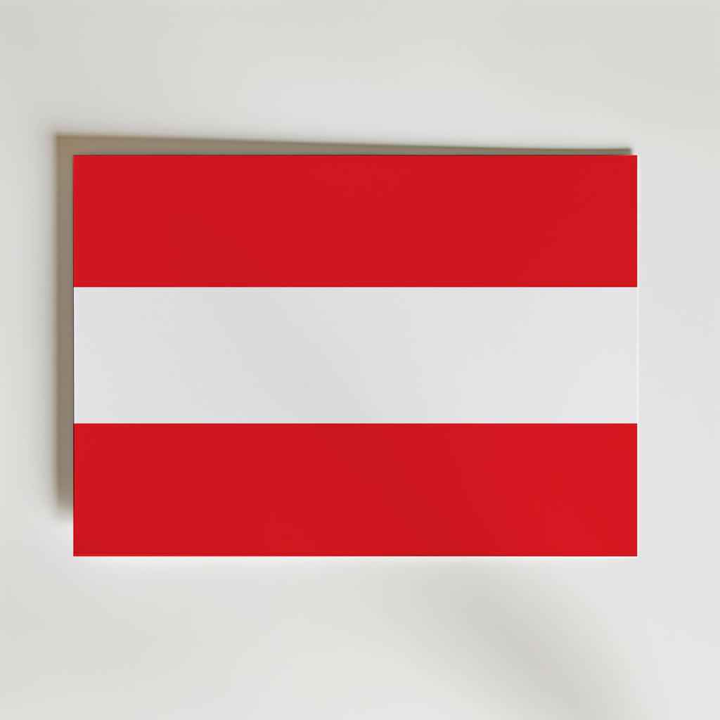 Austria National Flag Poster – modern konst och stilren konsttryck för hemmet hos Bozetto