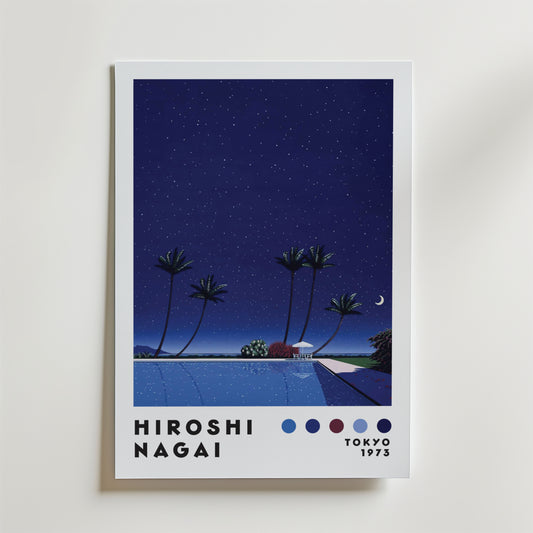 Hiroshi Nagai Starry Night Pool Poster