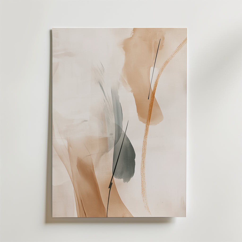 Golden Abstract Flow – stilfullt konsttryck från Bozetto, tryckt på matt finpapper