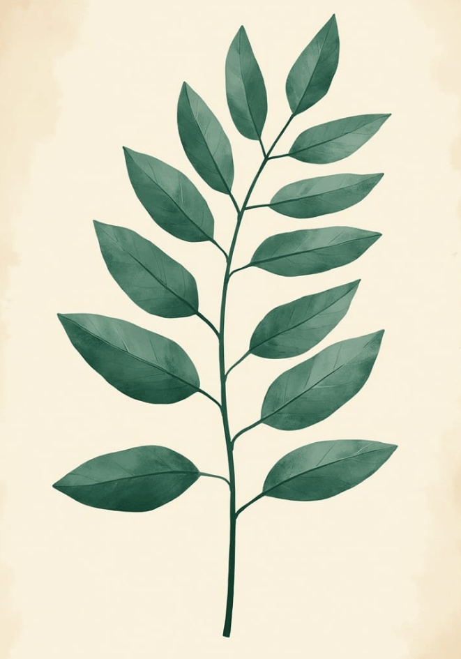 Single Green Leaf – affisch med snyggt motiv, köp enkelt hos Bozetto i flera storlekar