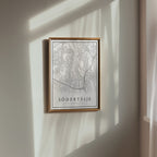 Södertälje Karta poster i stilrent hem med modern inredning – köp enkelt hos Bozetto