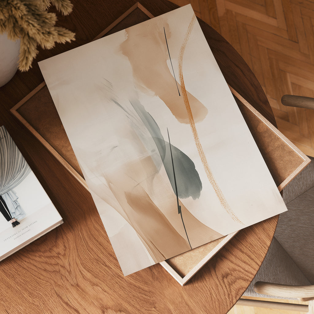 Golden Abstract Flow poster visad rakt fram – Bozetto affisch i hög tryckkvalitet