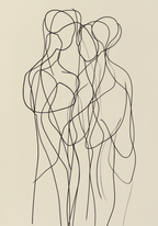 Minimalist Line Art Trio – köp enkelt hos Bozetto konsttryck i hög kvalitet i hög kvalitet
