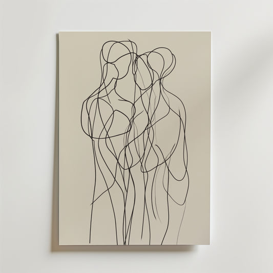 Minimalist Line Art Trio Poster