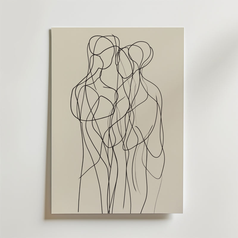 Minimalist Line Art Trio Poster
