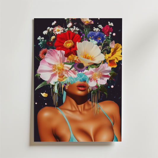 Cosmic Floral Vision Poster