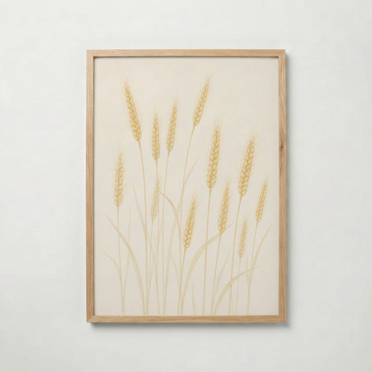 Golden Wheat Field i ekram med ljust trä – köp enkelt hos Bozetto affisch i hög kvalitet