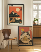 Bundle 2-pack Sunset Feline Stories – kuraterad postercollection som lyfter hemmet hos Bozetto