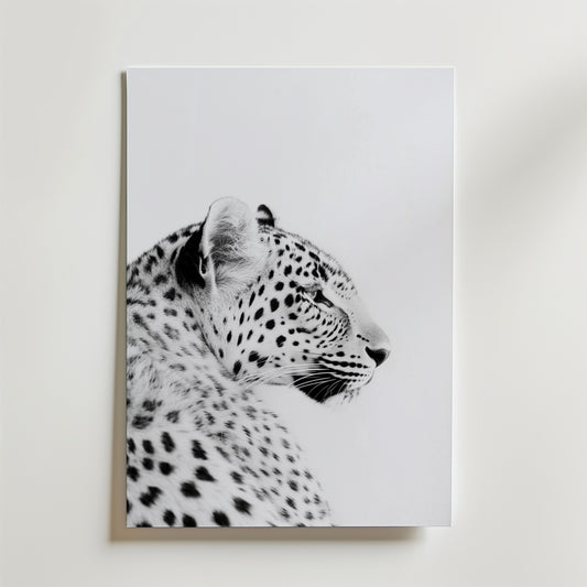 Black and White Leopard Poster