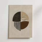 Abstract Face Circle – stilfullt konsttryck från Bozetto, tryckt på matt finpapper