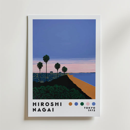 Hiroshi Nagai Sunset Coastline Poster