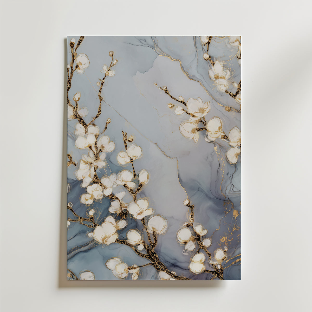 Golden Blossom – stilfullt konsttryck från Bozetto, tryckt på matt finpapper i hög tryckkvalitet