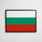 Bulgaria National Flag Poster i svart ram – stilren konsttryck som väggdekor från Bozetto