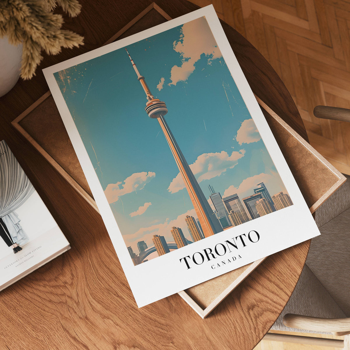 The Toronto konsttryck på vit bakgrund – elegant Bozetto affisch för hemmet i hög tryckkvalitet