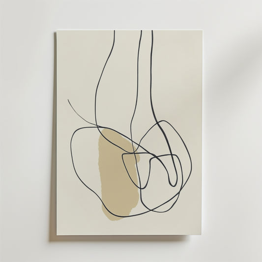 Beige Abstract Line Motion Poster
