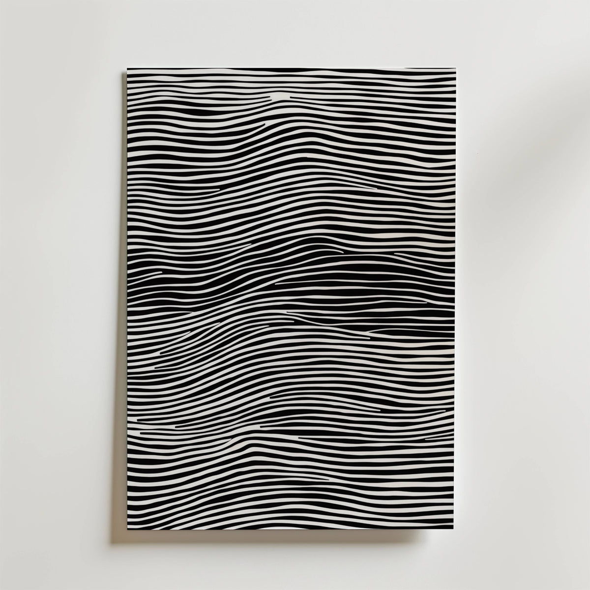 Monochrome Waves – stilfullt konsttryck från Bozetto, tryckt på matt finpapper i hög tryckkvalitet