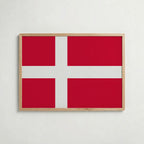 Denmark National Flag Poster i ekram – inramad konsttryck för stilren inredning hos Bozetto