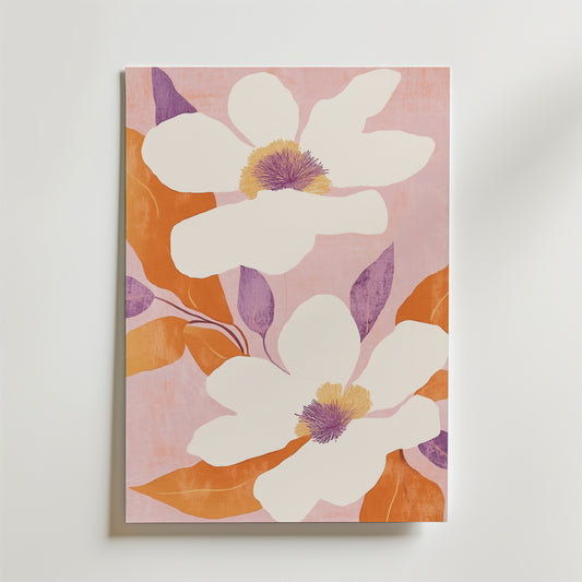 Pink Peony Flower Poster