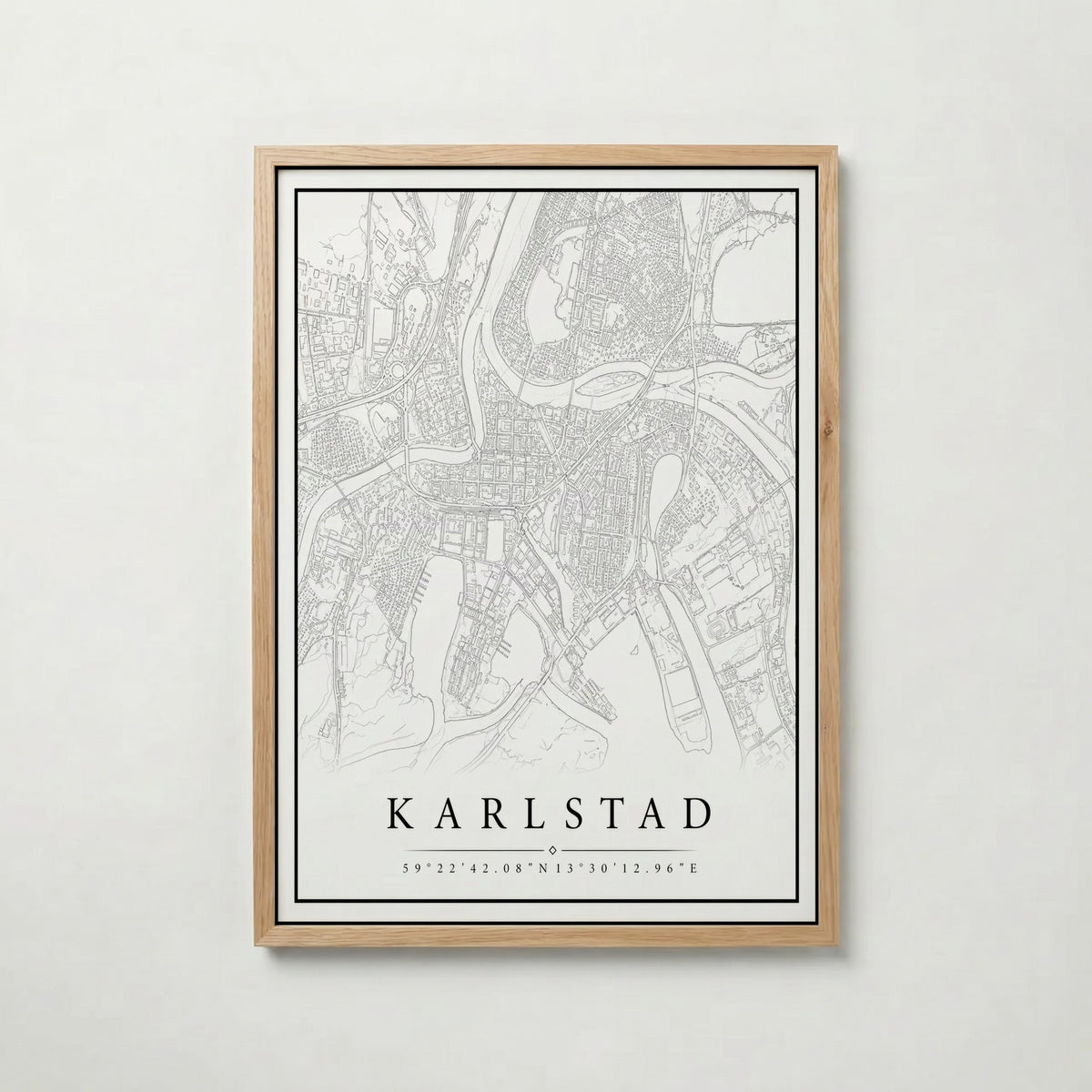 Karlstad Karta poster i flera storlekar – jämför mått och välj rätt hos Bozetto i hög tryckkvalitet