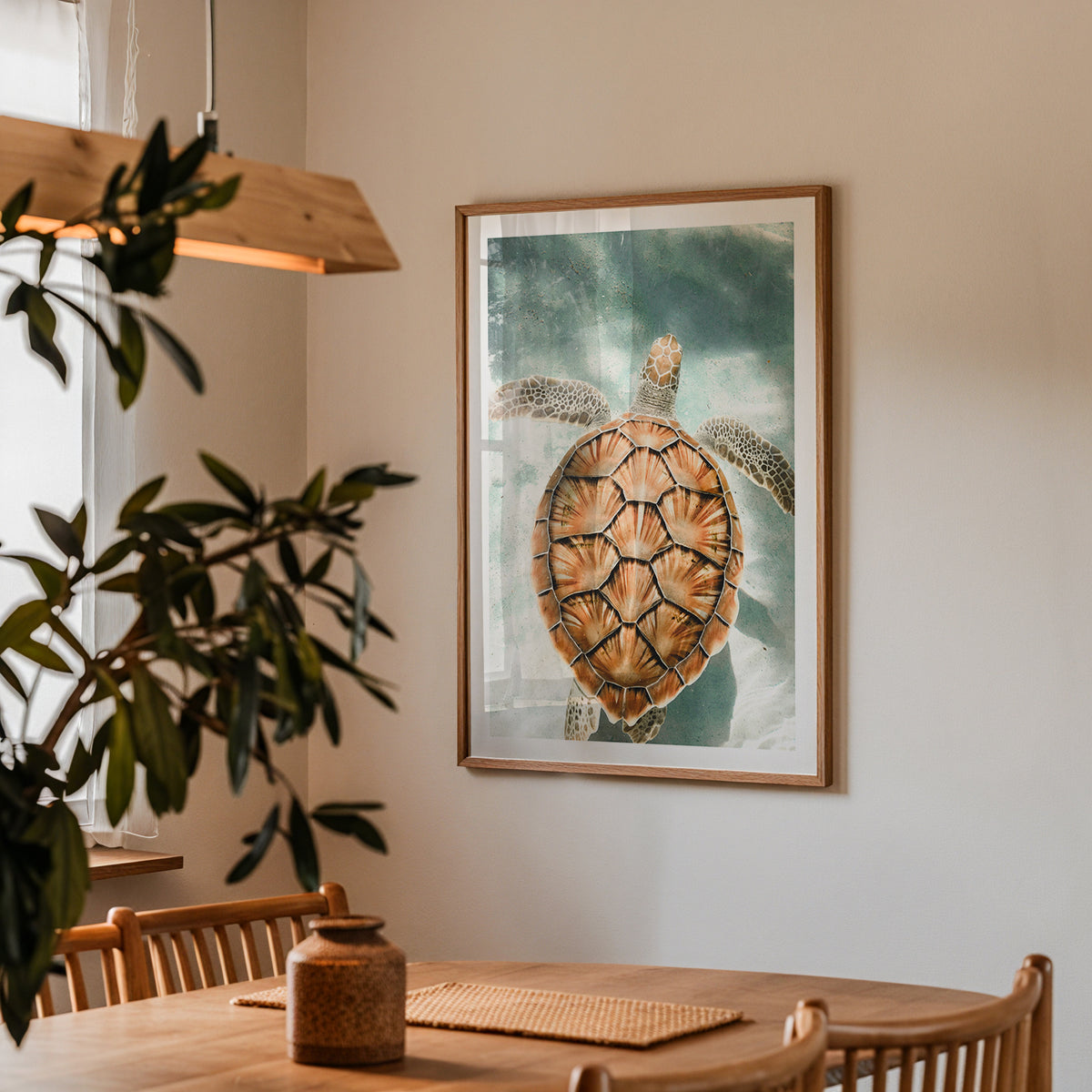 Ocean Turtle Escape poster visad rakt fram – Bozetto affisch i hög tryckkvalitet