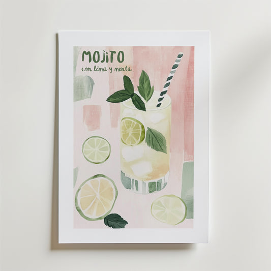 Mojito Con Lima Y Menta Poster