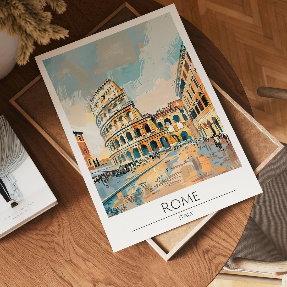 Rome Colosseum Reflections poster visad rakt fram – Bozetto affisch i hög tryckkvalitet