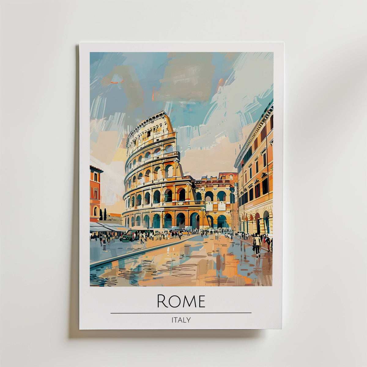 Rome Colosseum Reflections – stilfullt konsttryck från Bozetto, tryckt på matt finpapper