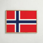 Norway National Flag Poster i ekram – inramad konsttryck för stilren inredning hos Bozetto