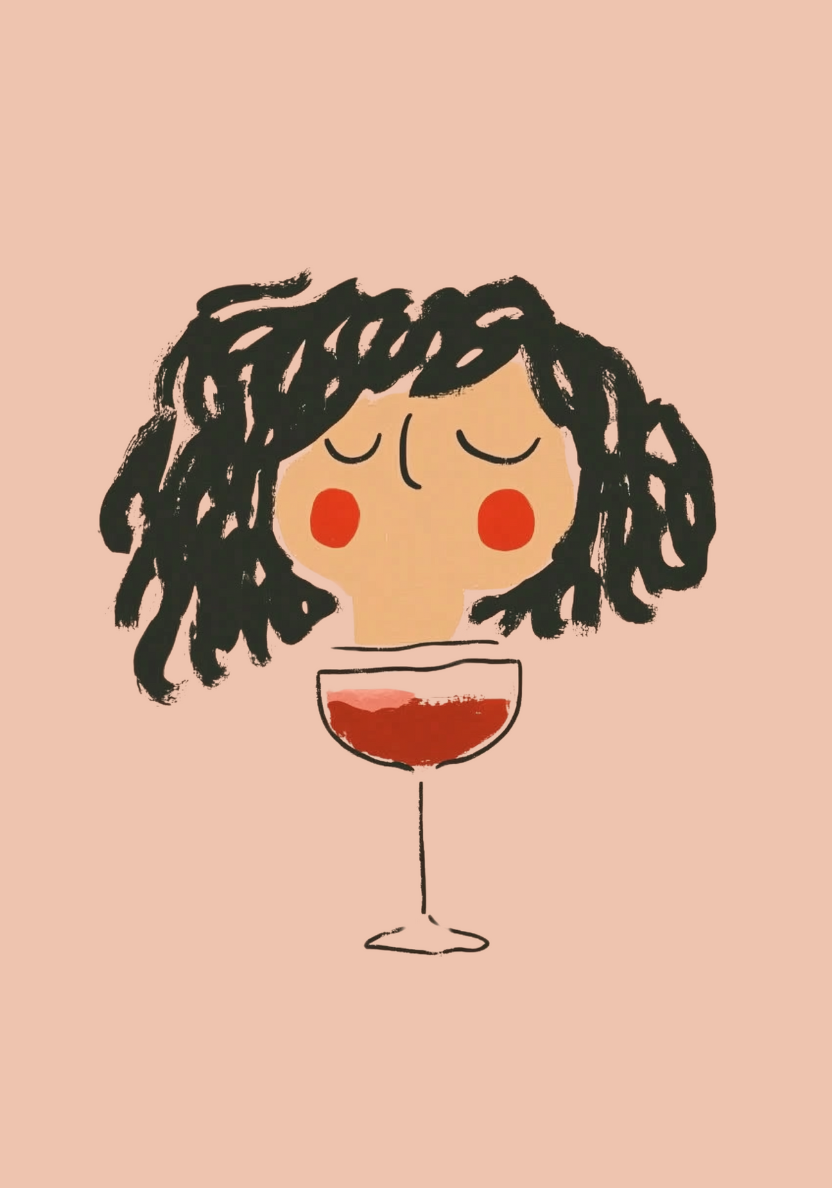 Curly Wine Mood – affisch med snyggt motiv, köp enkelt hos Bozetto i flera storlekar