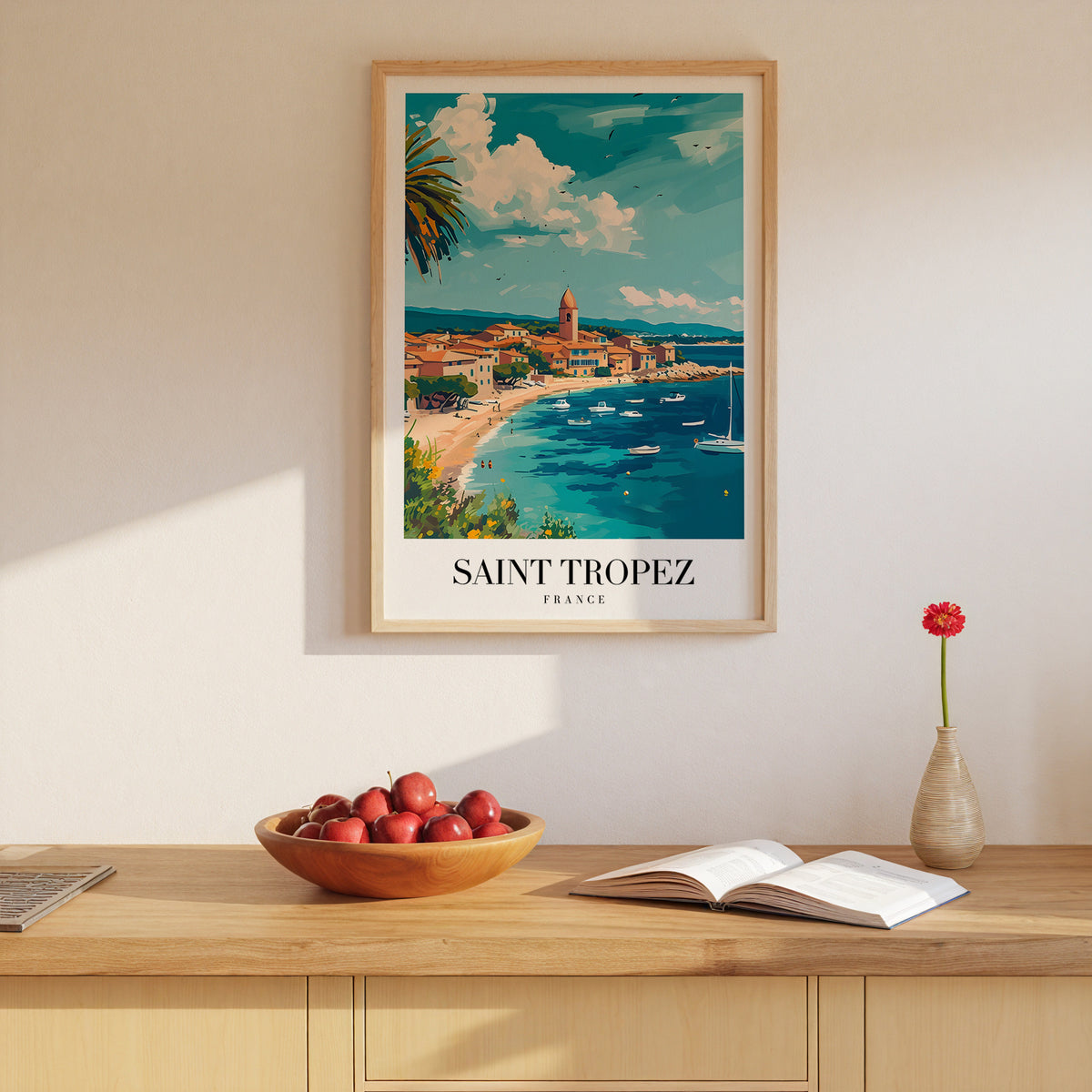 The Saint Tropez poster visad rakt fram – Bozetto affisch i hög tryckkvalitet i hög tryckkvalitet
