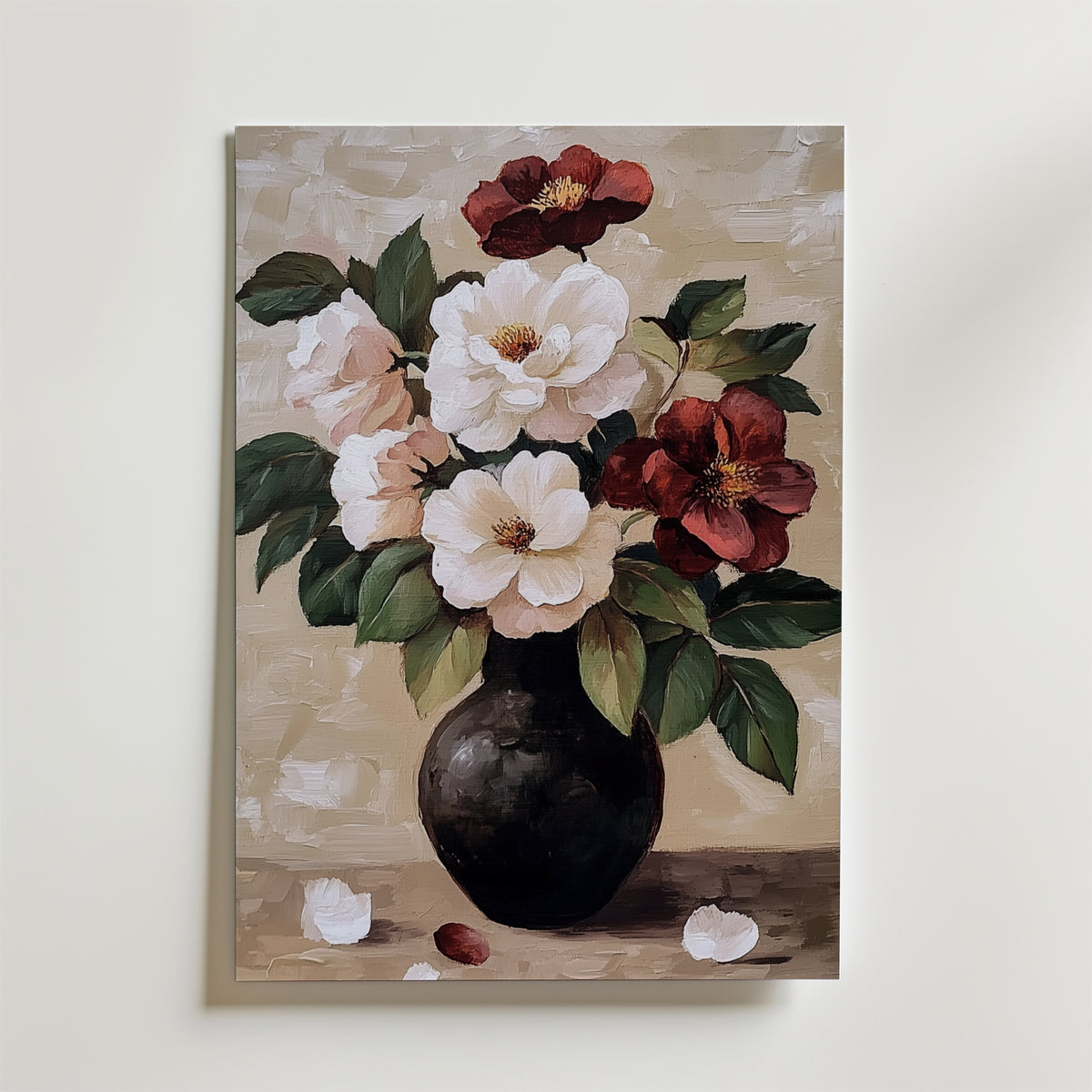 Floral oil painting – stilfullt konsttryck från Bozetto, tryckt på matt finpapper