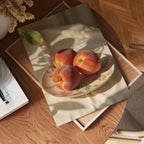 Organic Peaches floral plate poster visad rakt fram – Bozetto affisch i hög tryckkvalitet