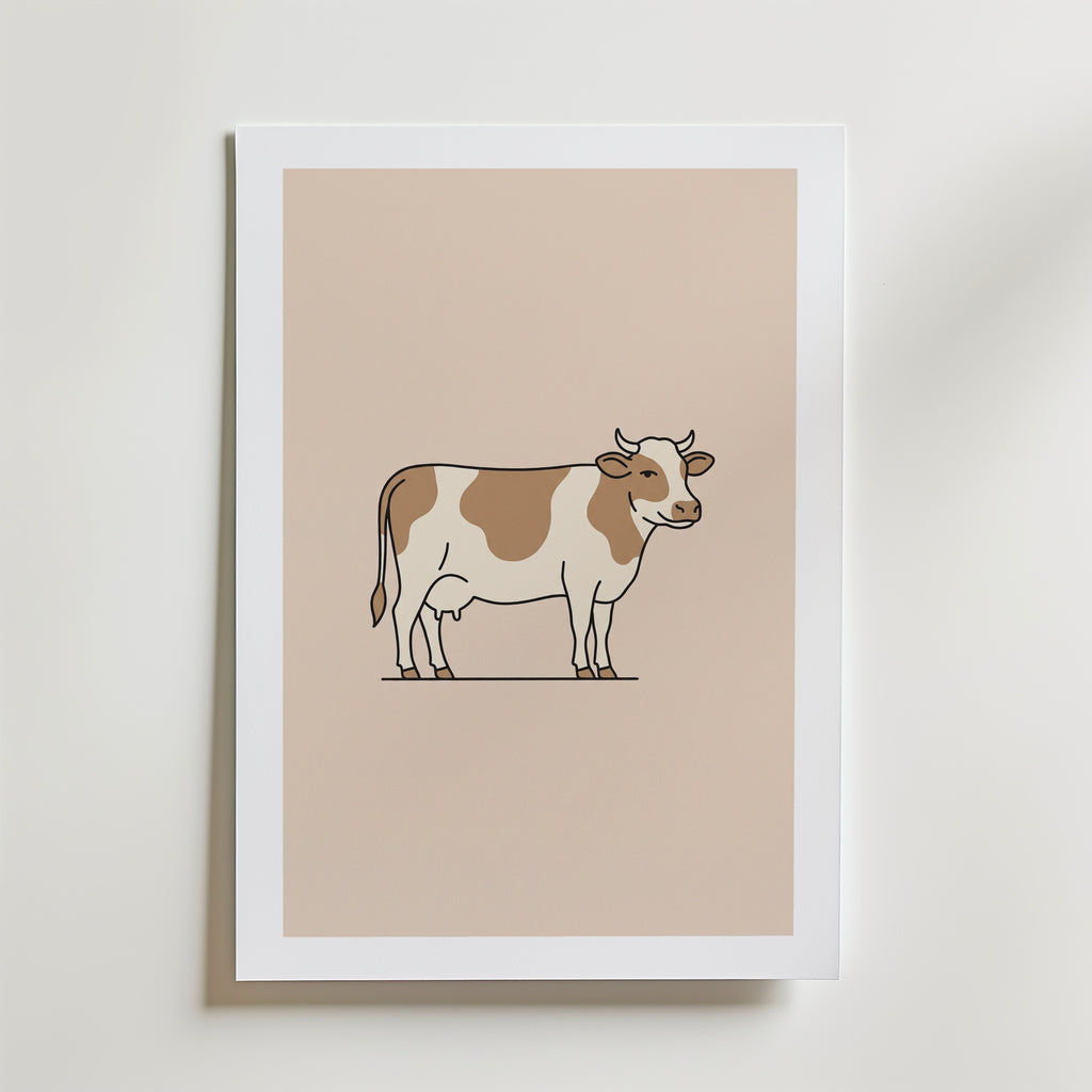 Bathroom Cow Poster – med passepartout