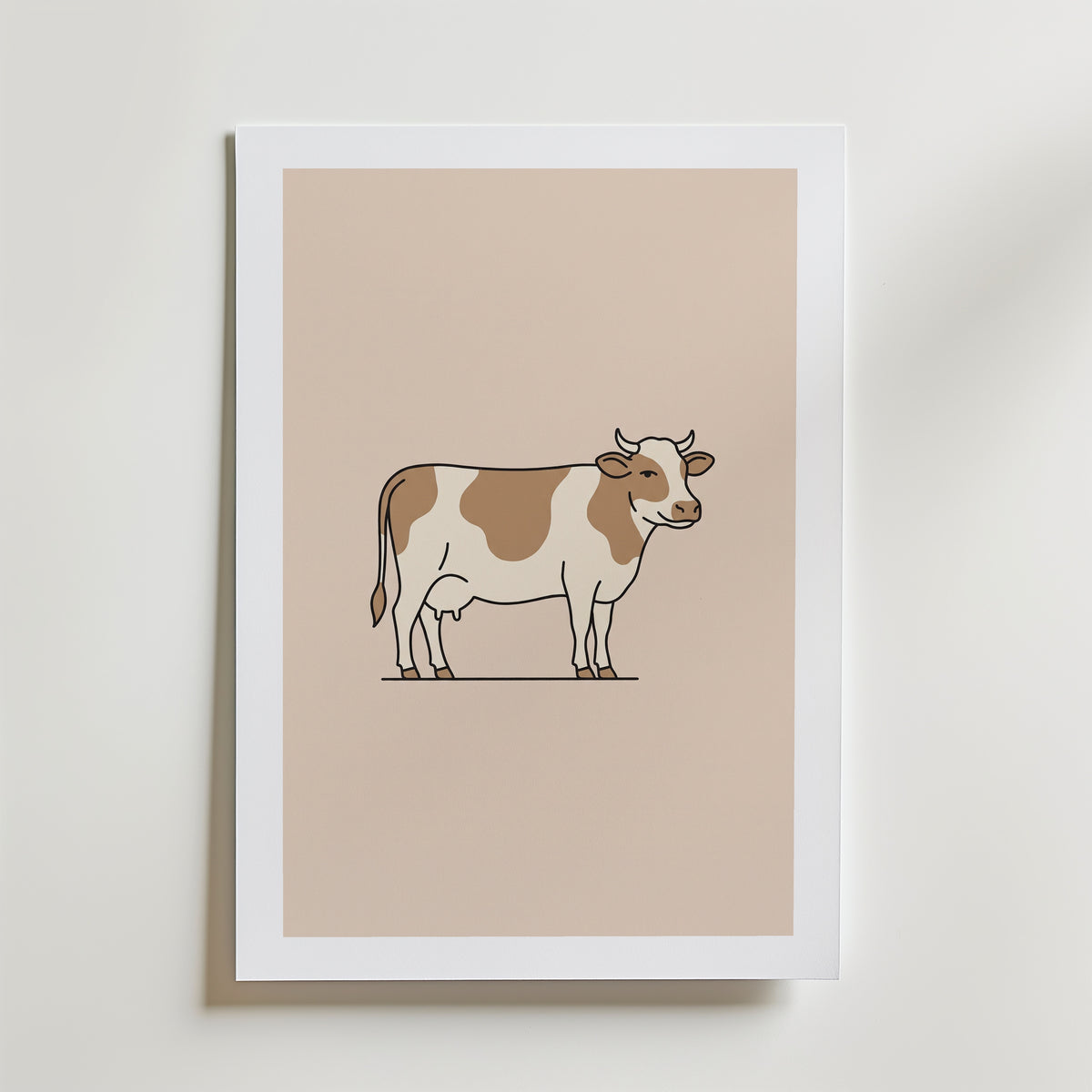 Bathroom Cow Poster – med passepartout